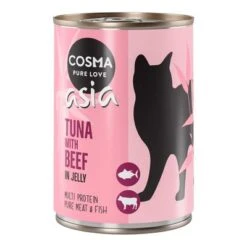 Cosma Asia En Gelatina 12 X 400 G -Gatos Perros Suministros Tienda 101376 pla cosma asia tunabeef 400g 6