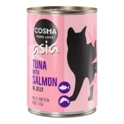Cosma Asia En Gelatina 12 X 400 G -Gatos Perros Suministros Tienda 102196 pla cosma asia tunasalmon 400g 3