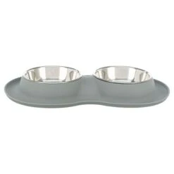 Comedero Doble Trixie De Silicona/acero -Gatos Perros Suministros Tienda 203964 trixie napfset silikon edelstahl hs 02 9