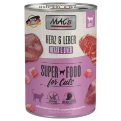 MAC's 6 X 400 G En Latas Para Gatos -Gatos Perros Suministros Tienda 235290 pla macs katzenfutter herz leber 400g hs 01 8