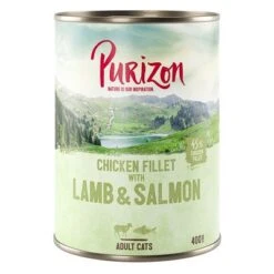 Purizon Adult 6 X 400 G Comida Húmeda Para Gatos, Sin Cereales -Gatos Perros Suministros Tienda 242399 pla purizon cat adult lachslamm 400g 3 1