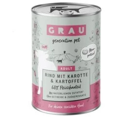 GRAU Cordero Puro Con Aceite De Linaza Comida Húmeda Para Perros -Gatos Perros Suministros Tienda 268399 pla grau hundefutter menue rind karotte kartoffel 400g hs 01 7