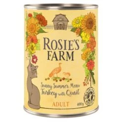 Rosie's Farm Adult 6 X 400 G -Gatos Perros Suministros Tienda 295112 pla rosiesfarm adult summer turkeyquail 400g 1000x1000 1