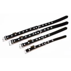 Collar De Cuero Heim Edelweiß Color Negro / Natural Para Perros -Gatos Perros Suministros Tienda 298196 298197 297015 298296 heim halsband edelwei hs 07 3