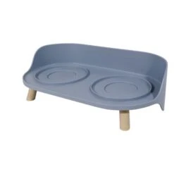 TIAKI Comedero Doble De Cerámica Para Mascotas -Gatos Perros Suministros Tienda 302496 tiaki keramiknapf duo grau hs 05 8