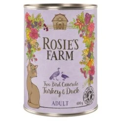 Rosie's Farm Adult 6 X 400 G Para Gatos -Gatos Perros Suministros Tienda 315196 pla rosie sfarm adult casseroleturkeyduck 400g 7