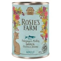 Rosie's Farm Adult 6 X 400 G Para Gatos -Gatos Perros Suministros Tienda 315198 pla rosie sfarm adult salmonchickenshrimp 400g 5