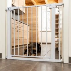 Barrera Blanca TIAKI Con 7 Cm De Extensión Para Perros -Gatos Perros Suministros Tienda 334597 tiaki dog gate white fg 8184 1