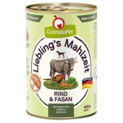 Granatapet Liebling's Mahlzeit 6 X 400 G -Gatos Perros Suministros Tienda 362501 pla granatapet lieblings mahlzeit rindfasan 6x400g hs 01 4