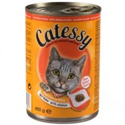Catessy Bocaditos 12 X 400 G En Latas -Gatos Perros Suministros Tienda 373821 catessy gelee huhn 8