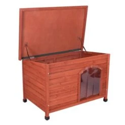 Caseta De Madera Woody Con Puerta Para Perros -Gatos Perros Suministros Tienda 55518 pla woody flachdach fg 8287 3
