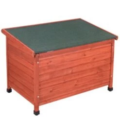 Caseta De Madera Woody Con Puerta Para Perros -Gatos Perros Suministros Tienda 55518 pla woody flachdach fg 8292 5