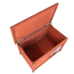 Caseta De Madera Woody Con Puerta Para Perros -Gatos Perros Suministros Tienda 55518 woody flachdach fg 8288 9