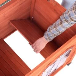 Caseta De Madera Woody Con Puerta Para Perros -Gatos Perros Suministros Tienda 55518 woody flachdach fg 8291 8