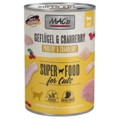 MAC's 6 X 400 G En Latas Para Gatos -Gatos Perros Suministros Tienda 63598 pla macs katzenfutter gefluegel cranberry 400g hs 01 0