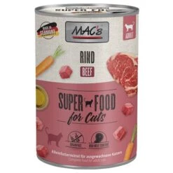MAC's 6 X 400 G En Latas Para Gatos -Gatos Perros Suministros Tienda 63599 pla macs katzenfutter rind 400g hs 01 5