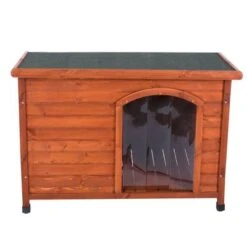 Caseta De Madera Woody Premium Con Puerta Para Perros 33 Caseta De Madera Woody Premium Con Puerta Para Perros -Gatos Perros Suministros Tienda 70354 pla hundehuette flachdach fg 1120020 4