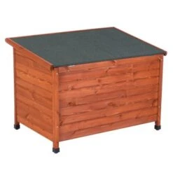 Caseta De Madera Woody Premium Con Puerta Para Perros 25 Caseta De Madera Woody Premium Con Puerta Para Perros -Gatos Perros Suministros Tienda 70354 pla hundehuette flachdach fg 1120022 0