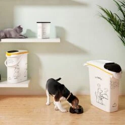 Contenedor De Pienso Curver Siluetas Caninas -Gatos Perros Suministros Tienda 92349 curver trockenfutterbehaelter hund hs 01 3 7