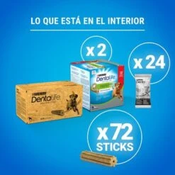PURINA Dentalife Snacks Dentales Para Perros Grandes (25-40 Kg) -Gatos Perros Suministros Tienda 982204 what s inside large 1 8