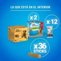 PURINA Dentalife Snacks Dentales Para Perros Grandes (25-40 Kg) -Gatos Perros Suministros Tienda 982204 what s inside large 2 0