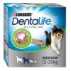 PURINA Dentalife Snacks Dentales Para Perros Medianos (12-25 Kg) -Gatos Perros Suministros Tienda 982206 mhi box 7