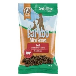 Barkoo Mini Bones Sin Cereales - Pack Ahorro 14 Barkoo Mini Bones Sin Cereales - Pack Ahorro -Gatos Perros Suministros Tienda barkoo minibones gf 200g beef 1000x1000 0