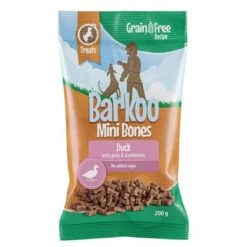 Barkoo Mini Bones Sin Cereales - Pack Ahorro 12 Barkoo Mini Bones Sin Cereales - Pack Ahorro -Gatos Perros Suministros Tienda barkoo minibones gf 200g duck 1000x1000 4