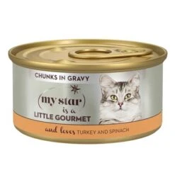 My Star Bocaditos En Salsa Gourmet En Latas 24 X 85 G Para Gatos -Gatos Perros Suministros Tienda mystar littlegourmet chunksingravy turkey 85g 6