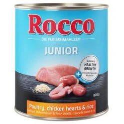 Rocco Junior 6 X 800 G -Gatos Perros Suministros Tienda rocco junior poultry 800g 1000x1000 2
