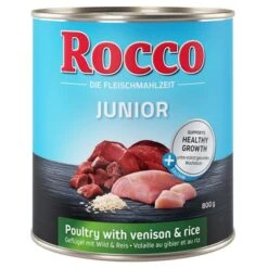 Rocco Junior 6 X 800 G -Gatos Perros Suministros Tienda rocco junior poultryvenicon 800g 1000x1000 1