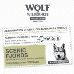 Wolf Of Wilderness Scenic Fjords Con Reno, Salmón Y Pollo -Gatos Perros Suministros Tienda wow board benefits freezedried scenic fjords de 1000x1000 1 5
