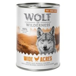 Wolf Of Wilderness Free Range 6 X 400 G / 800 G - Pack De Prueba -Gatos Perros Suministros Tienda wow freerange wideacres 400g 1000x1000 3
